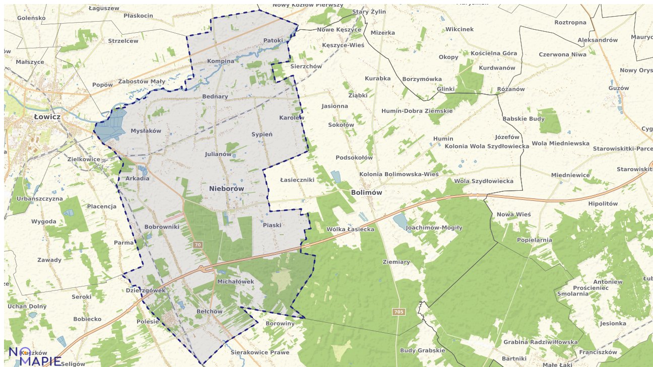 Mapa wyborów do sejmu Nieborów