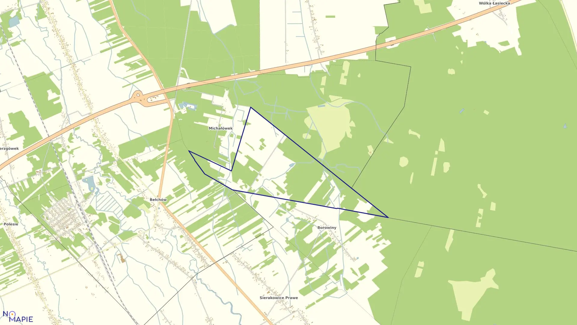 Mapa obrębu CHYLENIEC w gminie Nieborów